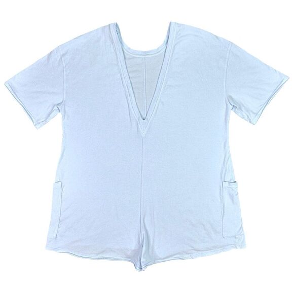 Free People | FP Movement Hot Shot Tee Romper - Boardwalk Blue - Size Small - Picture 4 of 5